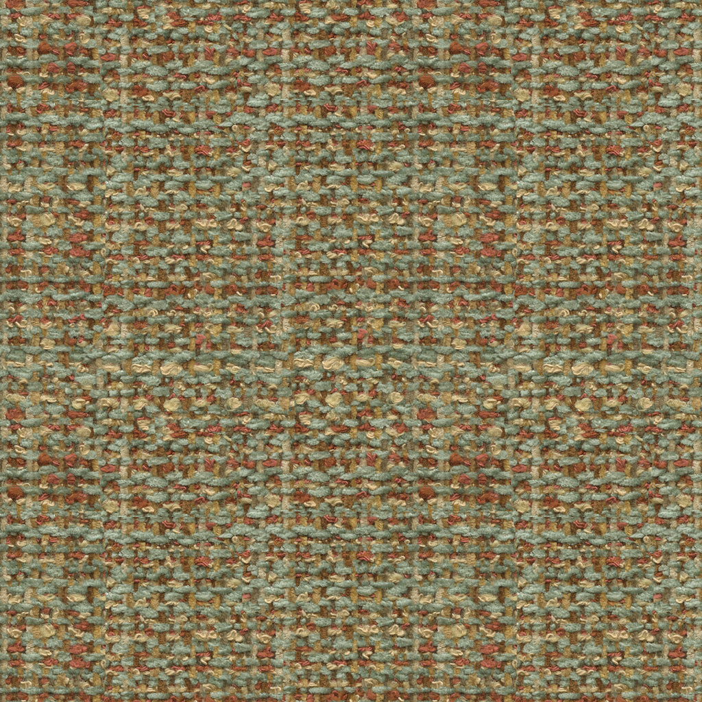 Boucle Texture Fabric by Brunschwig & Fils in Jade/Coral