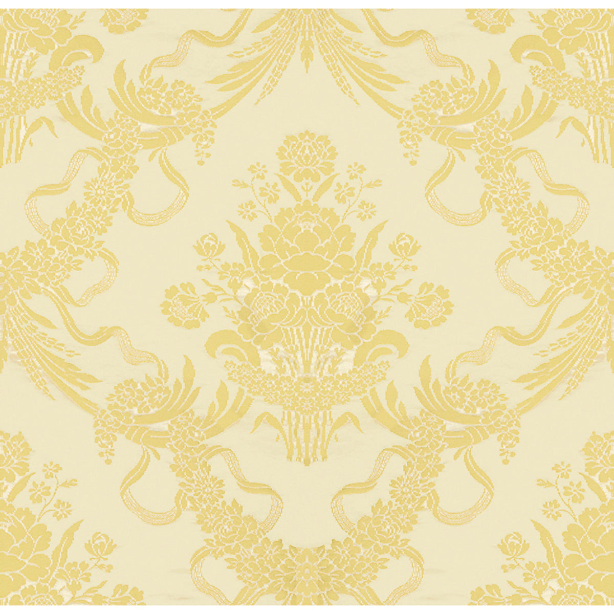 Charlieu Lampas Fabric by Brunschwig & Fils in Ivoire