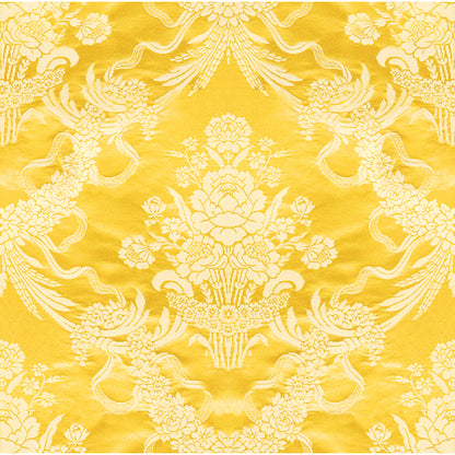 Charlieu Lampas Fabric by Brunschwig & Fils in Jaune/Ivoire