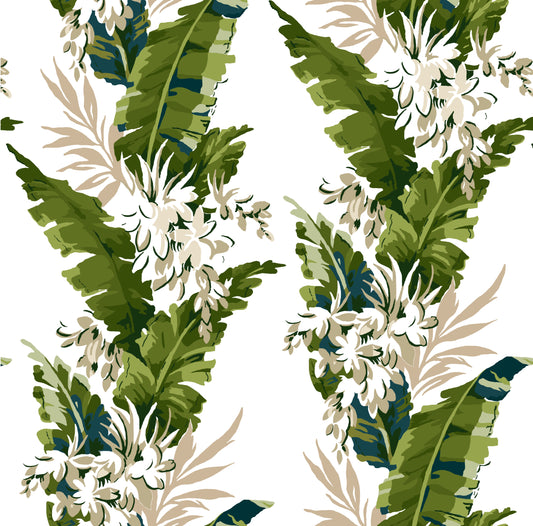 Bananas Wallpaper by Betsy Textiles in White