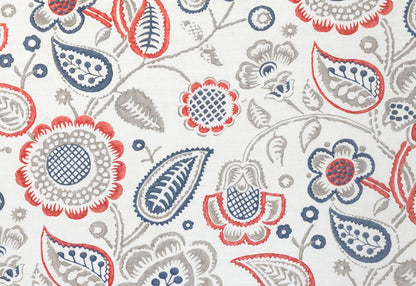 Bepton Fabric by Titley & Marr in Navy, Red & Dove