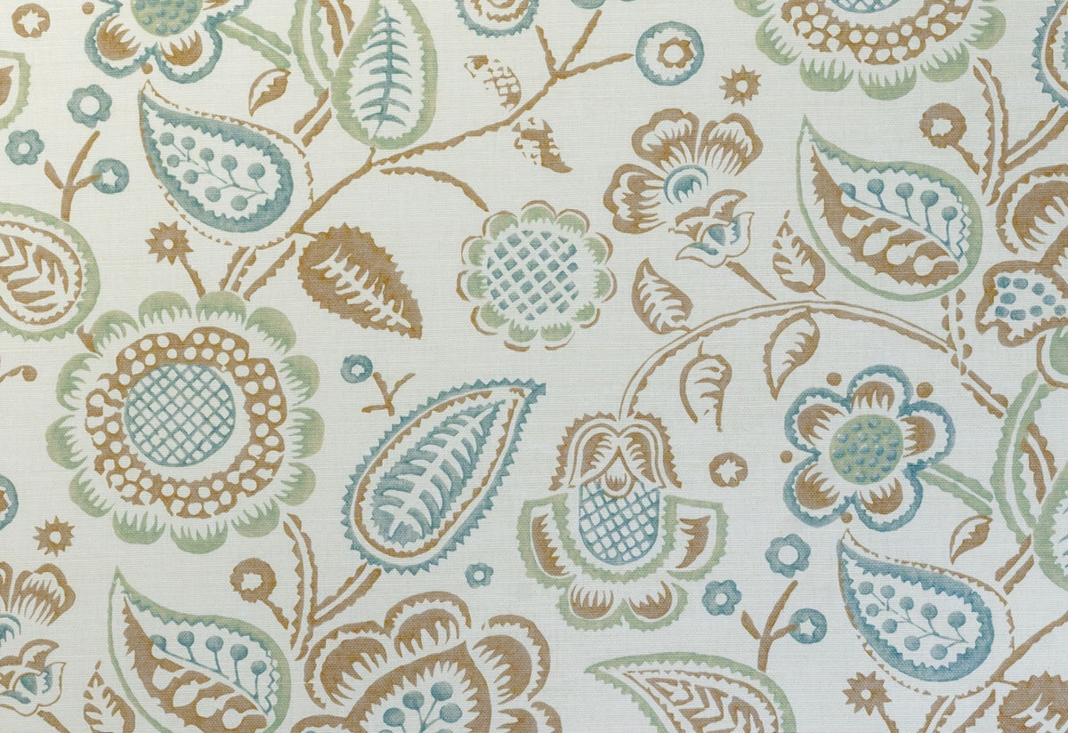 Bepton Fabric by Titley & Marr in Aqua, Opal & Flax