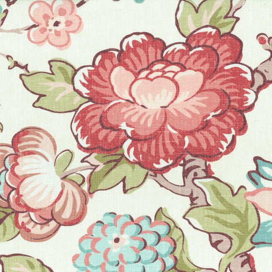 Bloomsbury Floral Fabric by Titley & Marr in Peony & Leaf