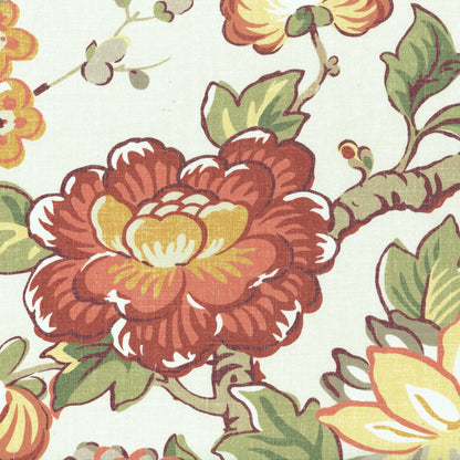Bloomsbury Floral Fabric by Titley & Marr in Terracotta & Olive