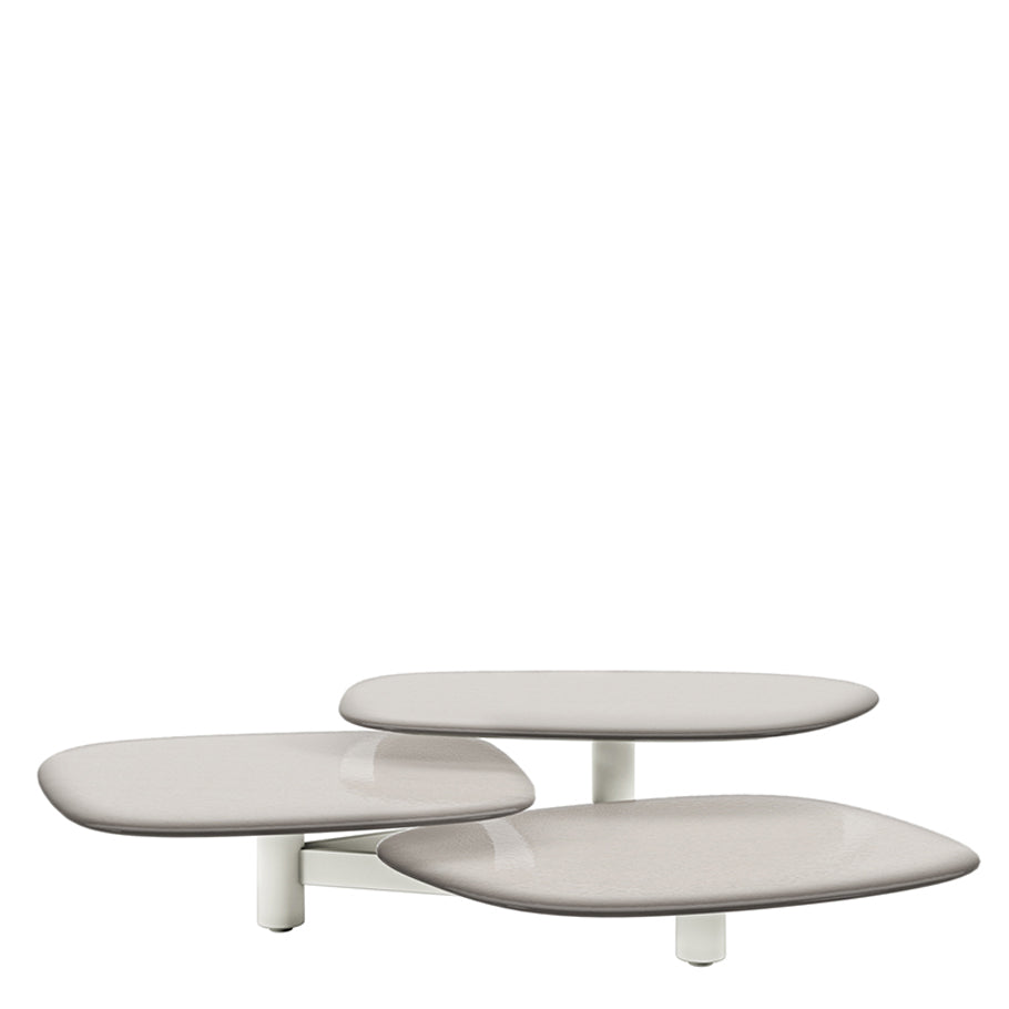 Boheme Indoor Stone Top Cocktail Table Trio by JANUS et Cie in Talc/Mojave