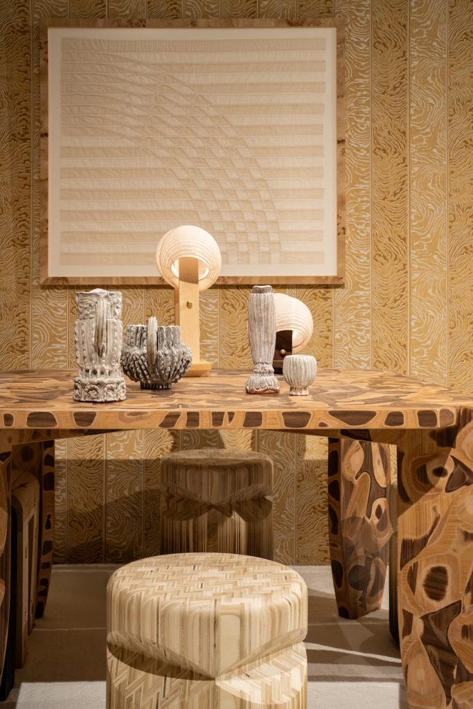 Quarter Sawn Oak Wallpaper by Adelphi Paper Hangings, room setting