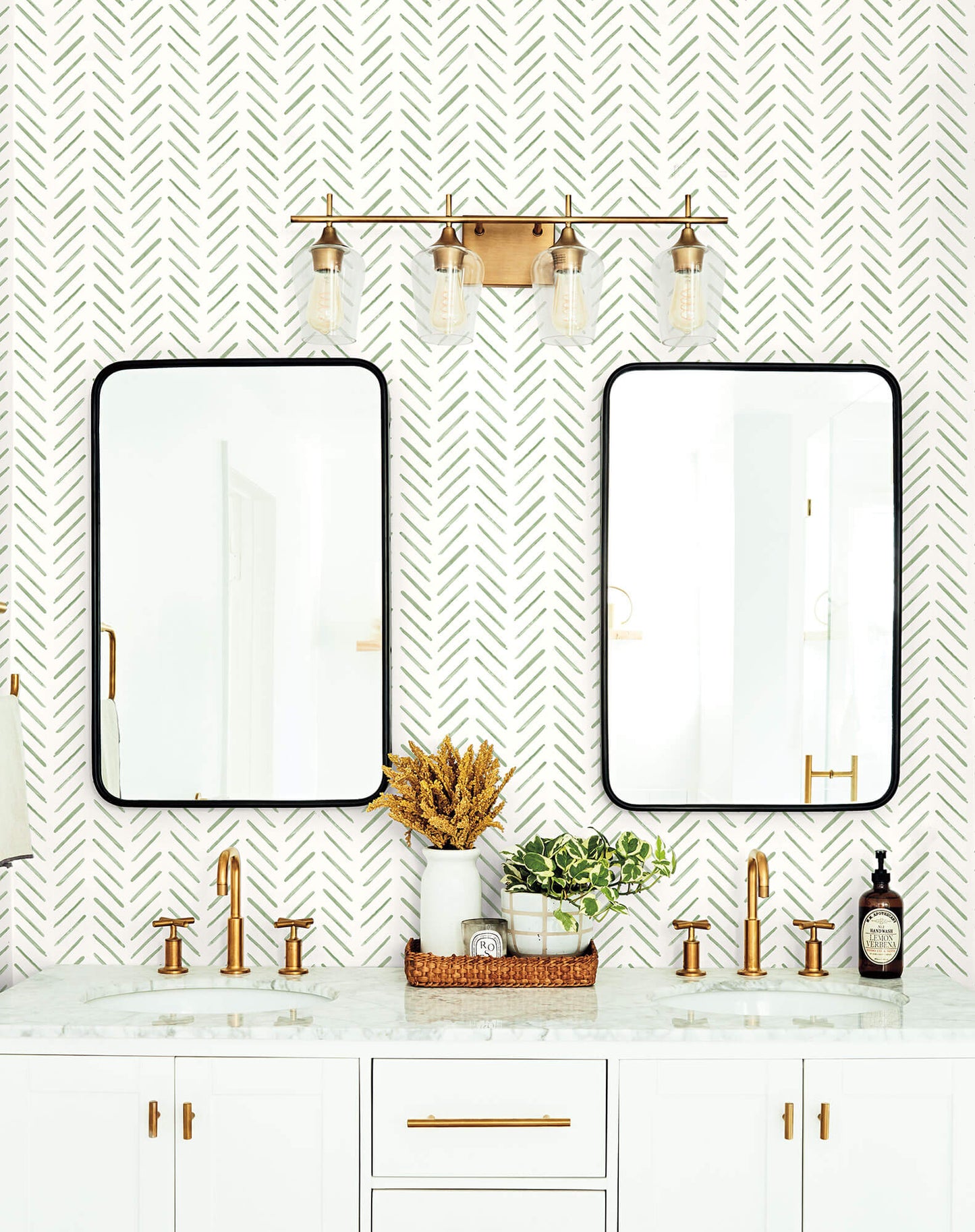 Painted Herringbone Wallpaper