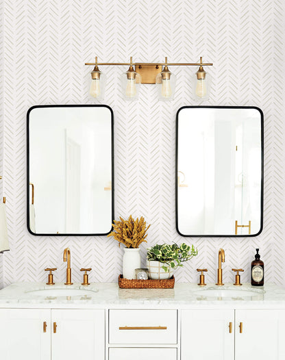 Painted Herringbone Wallpaper