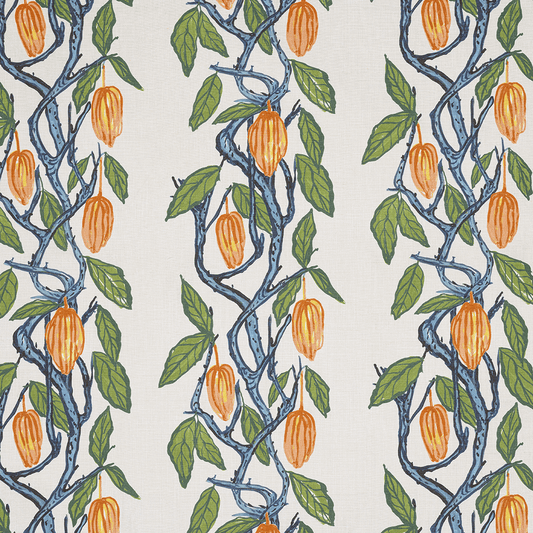 Cacao Fabric by Ferrick Mason in Blue Orange