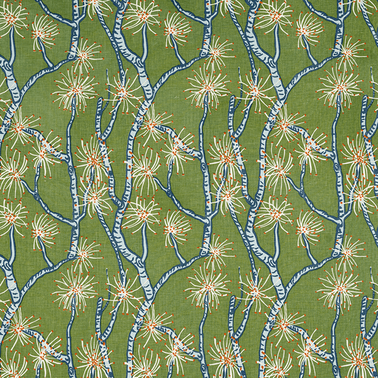 Calliandra Fabric by Ferrick Mason in Green Blue