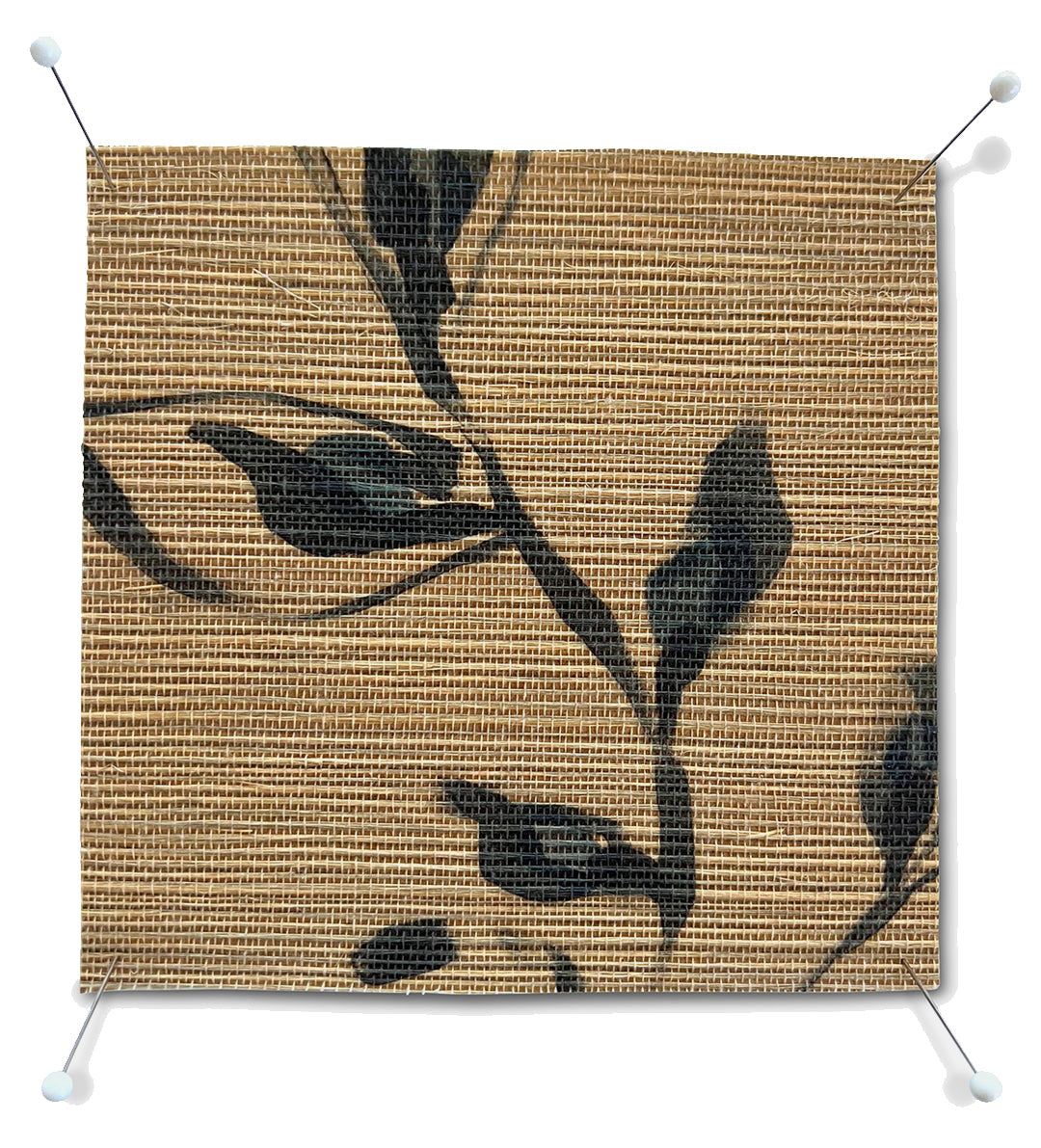 Camille Grasscloth Wallpaper Mural by Serena Dugan in Night
