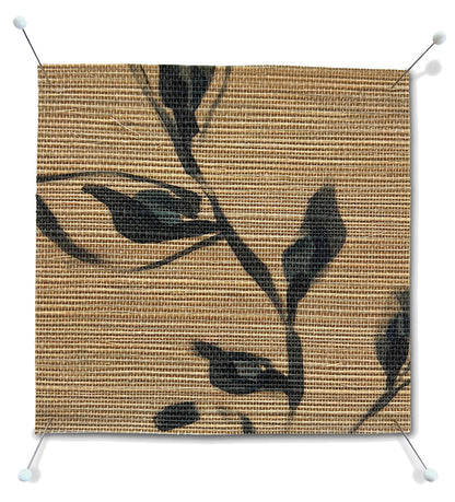 Camille Grasscloth Wallpaper Mural by Serena Dugan in Night