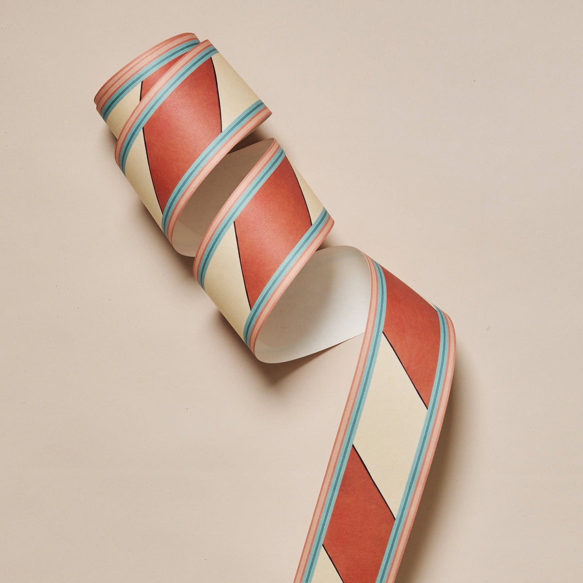 Candy Cane Border Wallpaper by Ottoline | The ReBorn House