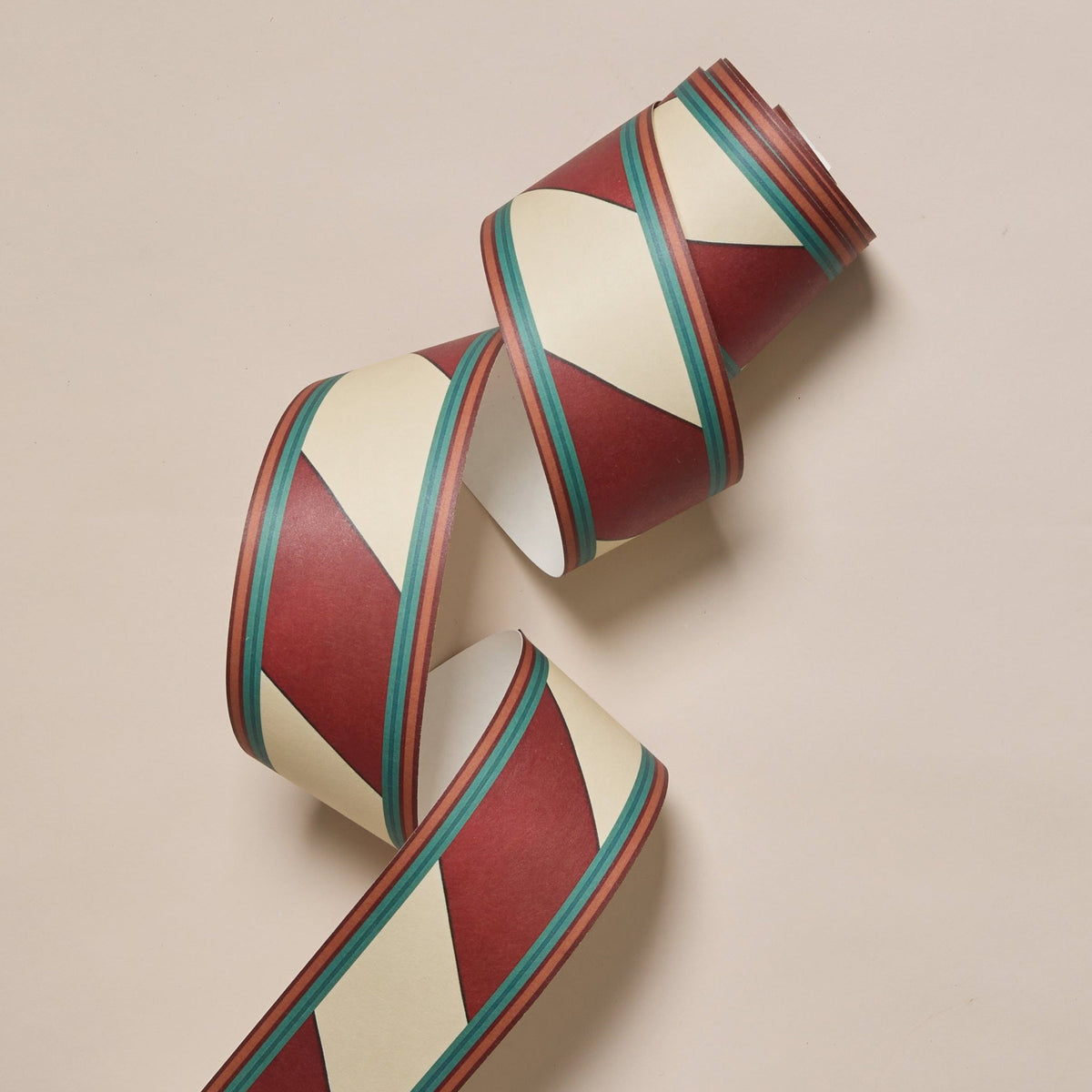 Candy Cane Border Wallpaper by Ottoline | The ReBorn House