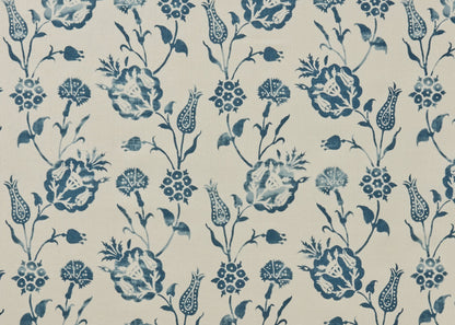 Pomegranate Fabric by Carolina Irving in China Blue