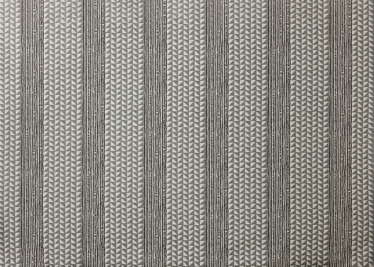 Aegean Stripe Fabric by Carolina Irving in Obsidian/Pewter