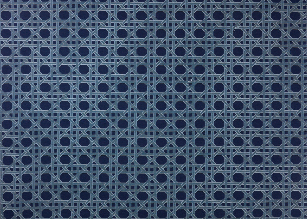 California Caning Fabric by Carolina Irving in Indigo