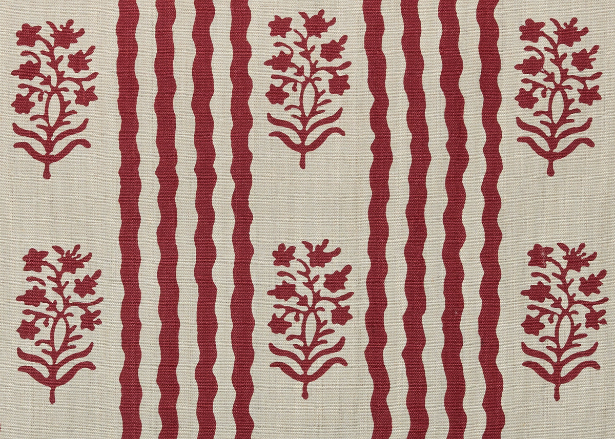 Delos Reverse Fabric by Carolina Irving in Scarlet