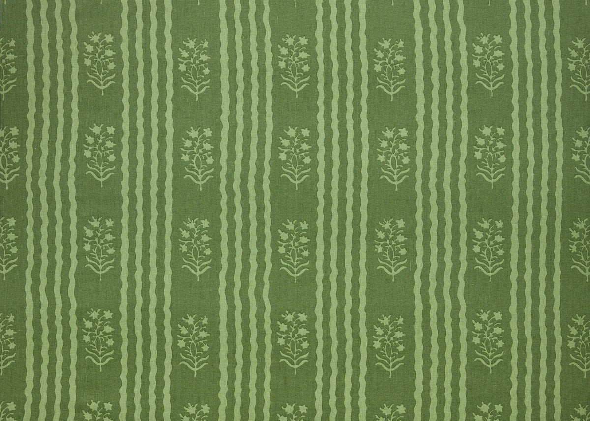 Delos Fabric by Carolina Irving in Basil