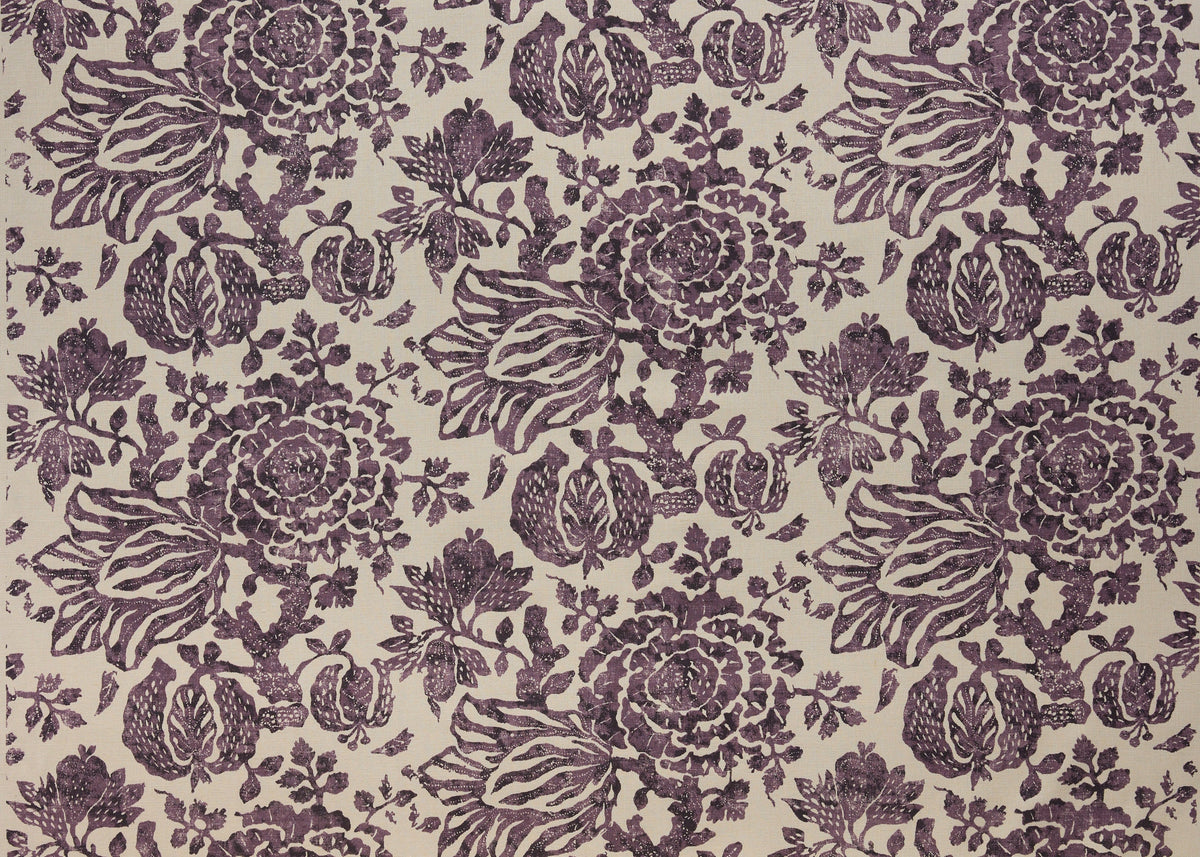 Exotic Bloom Fabric by Carolina Irving in Eggplant
