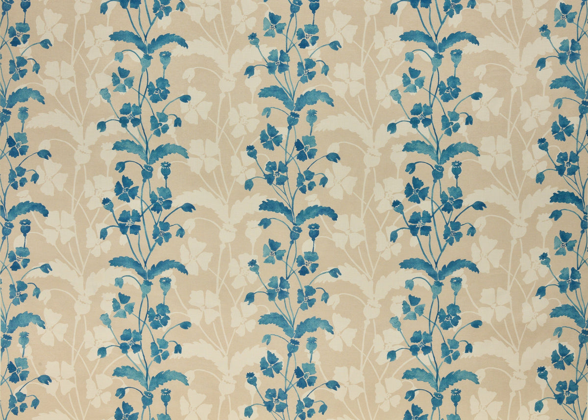 Ithaca Fabric by Carolina Irving in Ecru/Indigo