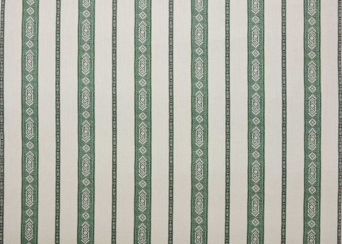 Larissa Stripe Fabric by Carolina Irving in Jade