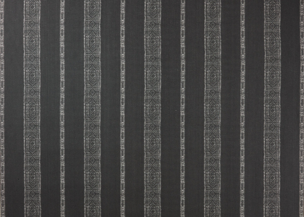 Patmos Stripe Reverse Fabric by Carolina Irving in Charcoal