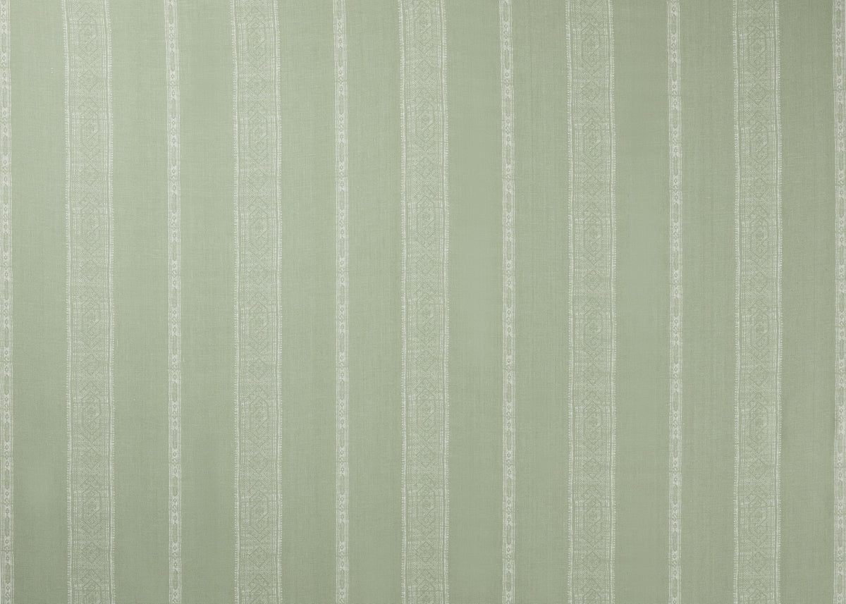 Patmos Stripe Reverse Fabric by Carolina Irving in Duck Egg
