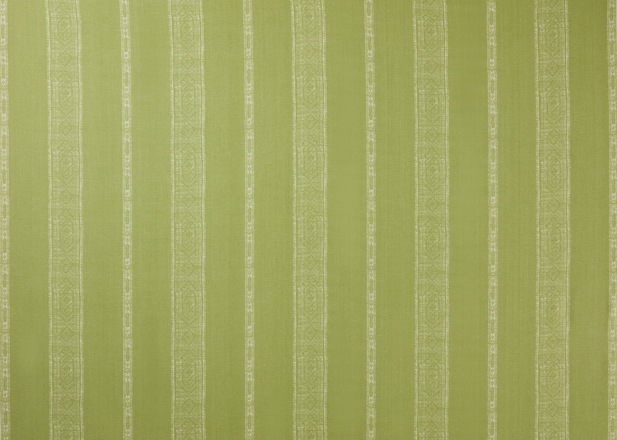 Patmos Stripe Reverse Fabric by Carolina Irving in Parsley