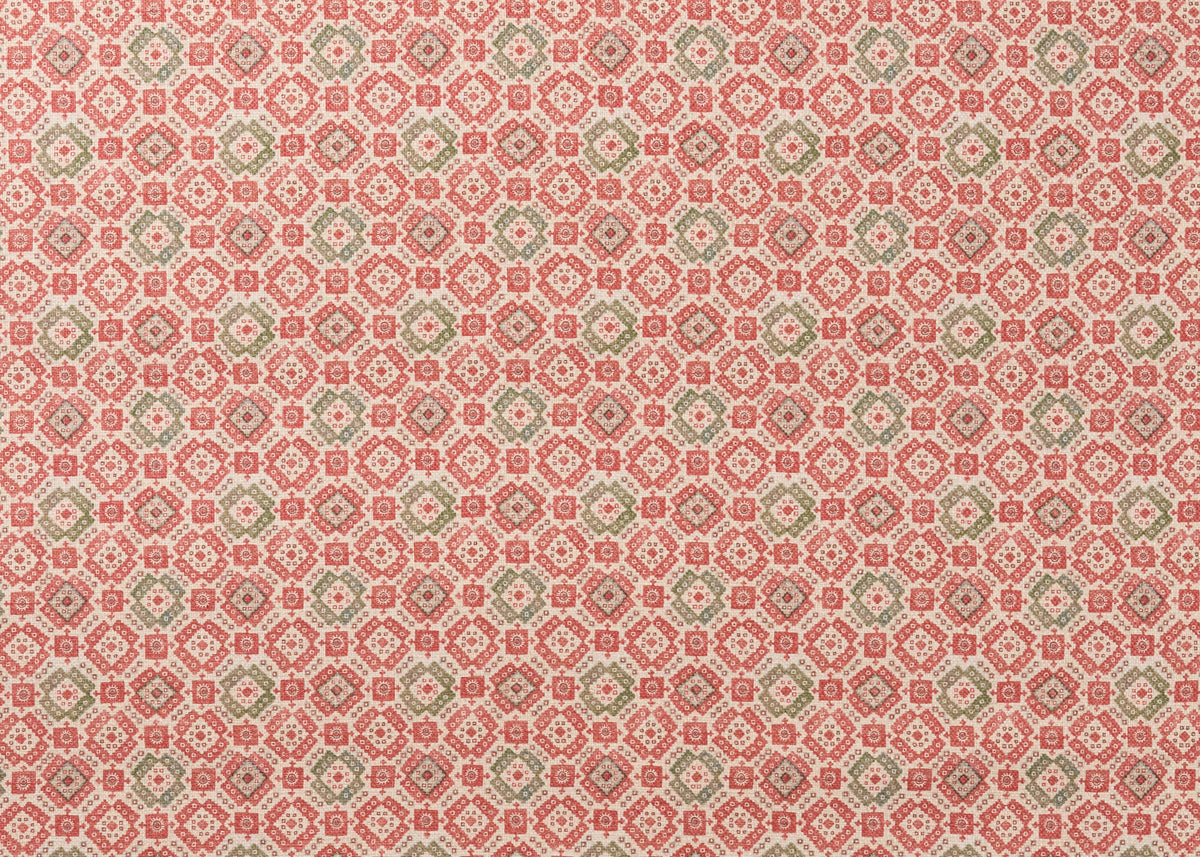 Theodora Fabric by Carolina Irving in Red/Green
