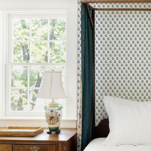Caroline Wallpaper by Ferrick Mason in Blue