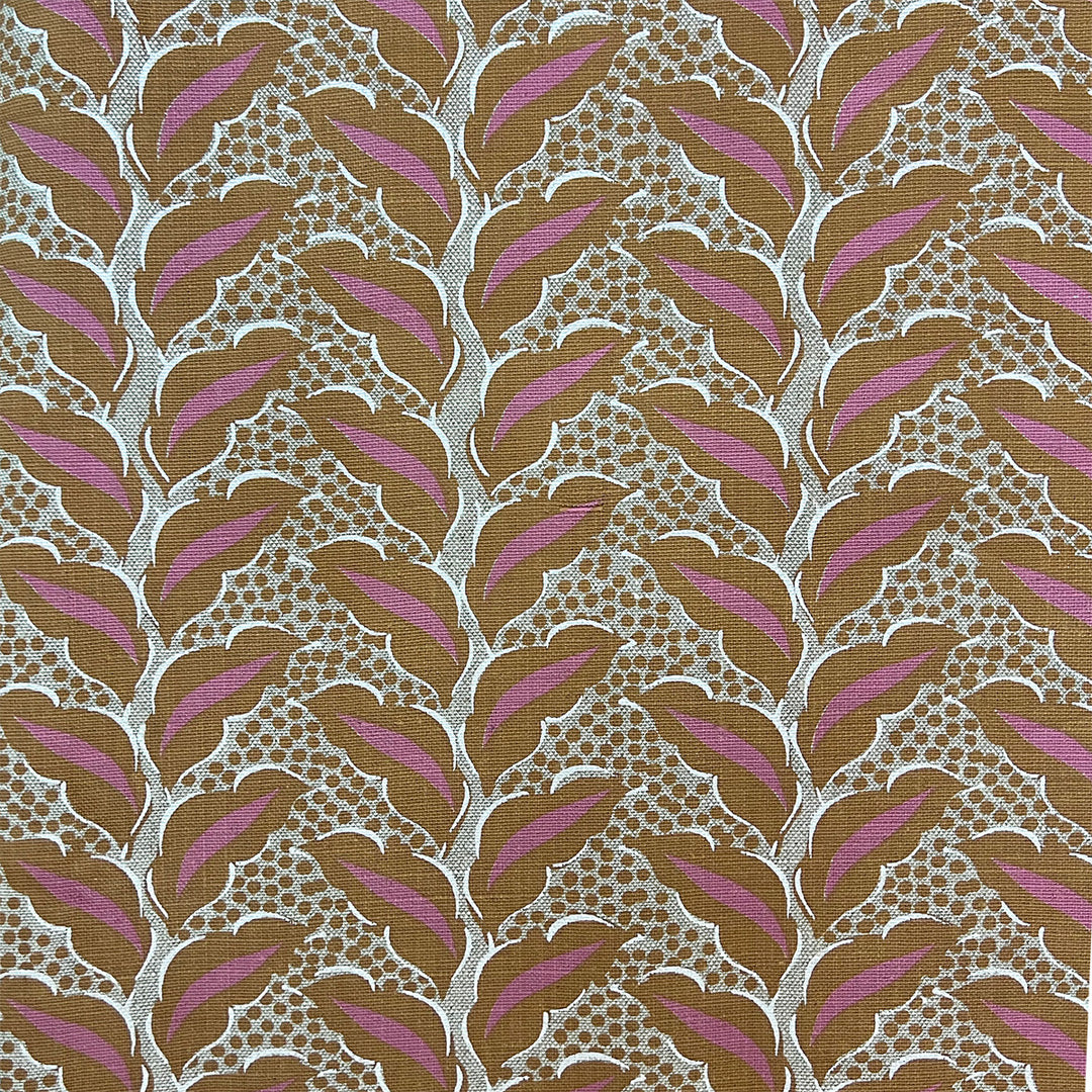 Cassis Fabric by Serena Dugan in Russet/Oatmeal