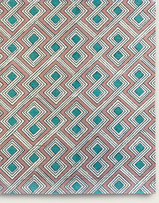 Celtic Knots Wallpaper by Aux Abris in Rose Teal