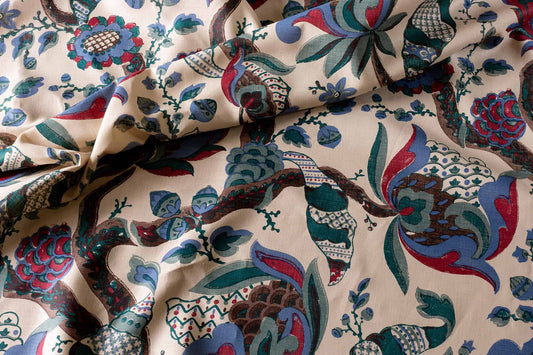 Cornucopia Fabric by Flora Soames in Ruby & Sage