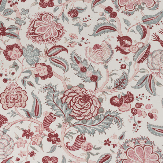 Coromandel Fabric by Titley & Marr in Raspberry and Aqua