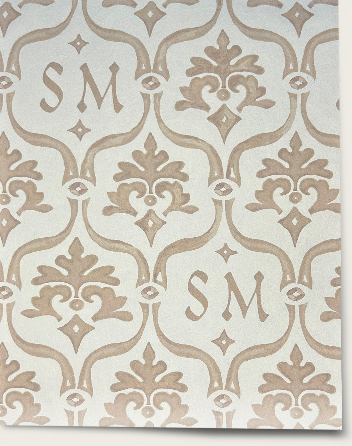Crest Wallpaper by Aux Abris in Sparrow Beige