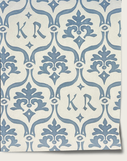 Crest Wallpaper by Aux Abris in Sky Teal
