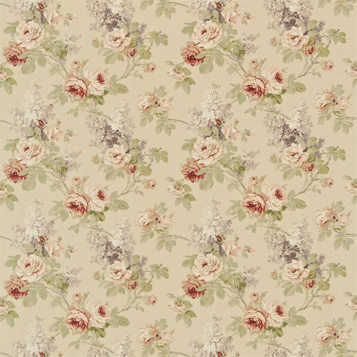 Sorilla Biscuit/Claret fabric by Sanderson