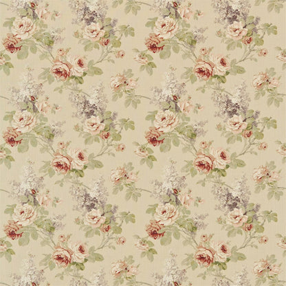 Sorilla Biscuit/Claret fabric by Sanderson