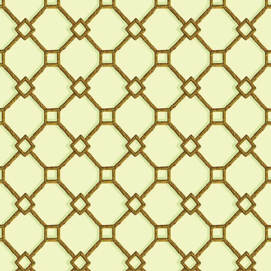 Petit Bamboo Wallpaper by Dufour in Bamboo on Lime