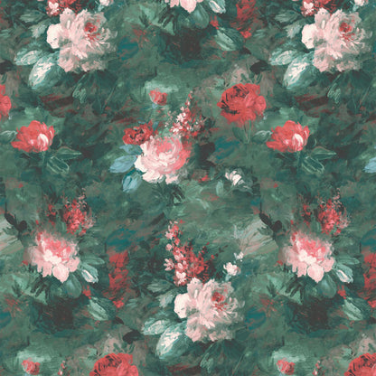 Ditsy Ava Marika Emerald Green Linen Fabric