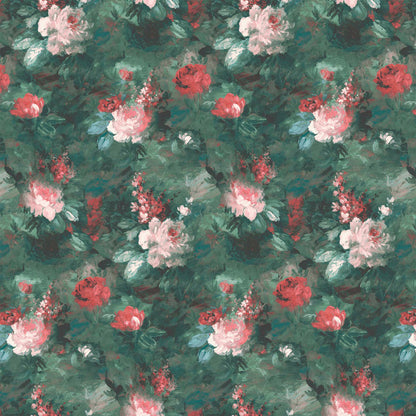 Ditsy Ava Marika Emerald Green Velvet Fabric