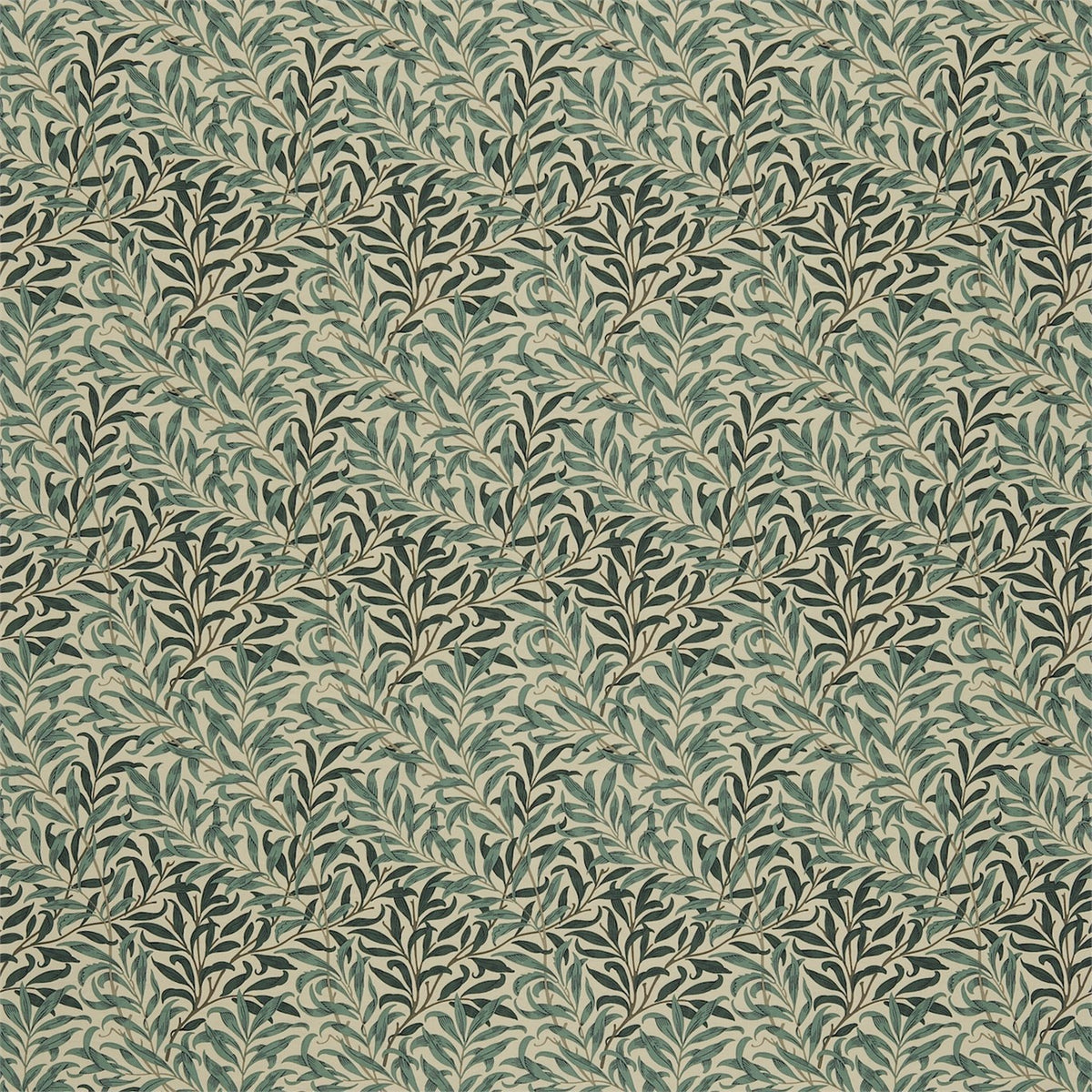 Willow Bough Taupe/Green fabric by Morris & Co