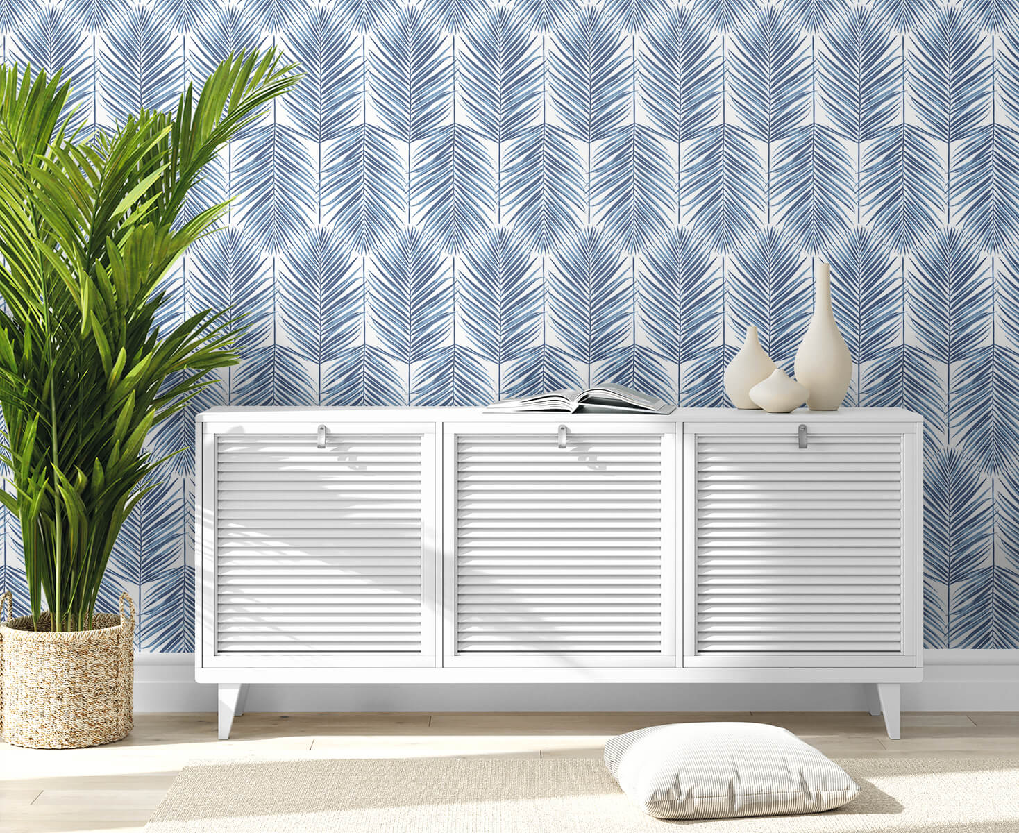 Seabrook DuPont Paradise Palm High Performance Wallpaper - Coastal Blue