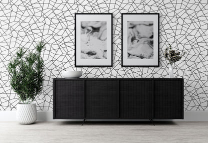 Seabrook DuPont Quartz Geo High Performance Wallpaper - Midnight Black