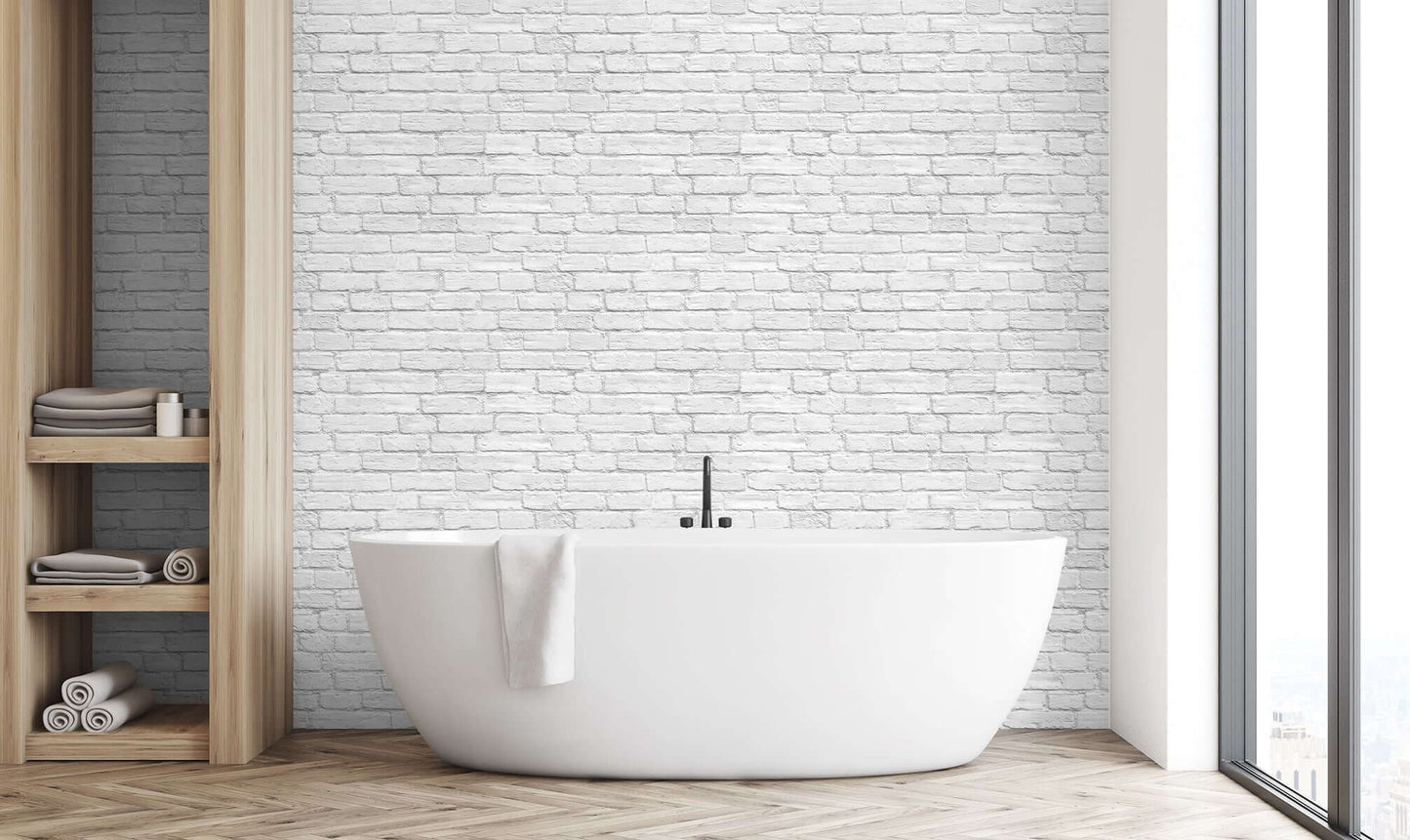 Seabrook DuPont Vintage Brick High Performance Wallpaper - Arctic Grey