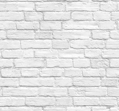 Seabrook DuPont Vintage Brick High Performance Wallpaper - Arctic Grey