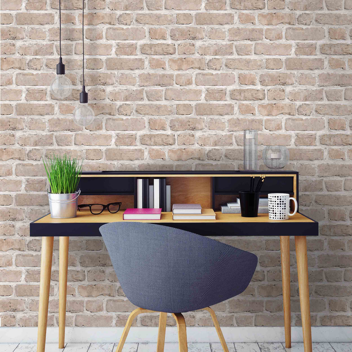 Duke Street realistic brick wallpaper by Woodchip & Magnolia