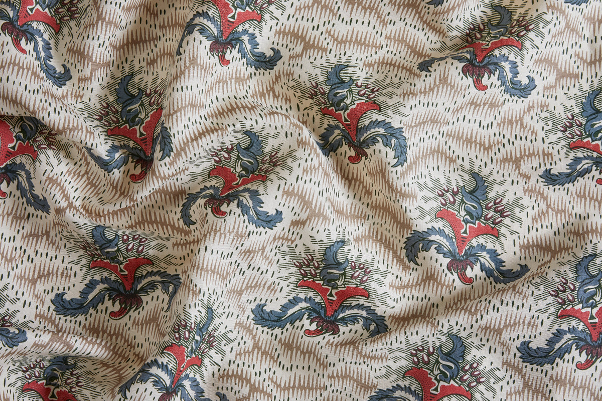 Daphne Fabric by Flora Soames in Bronze and Crab Apple