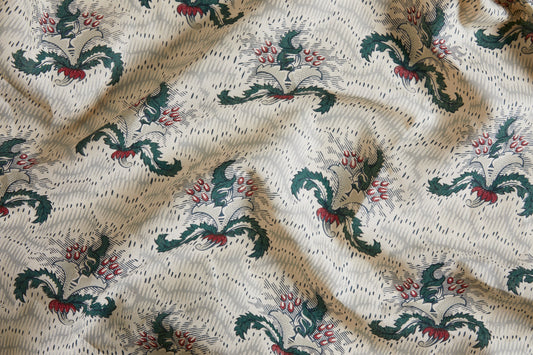 Daphne Fabric by Flora Soames in Slate Blue and Ruby
